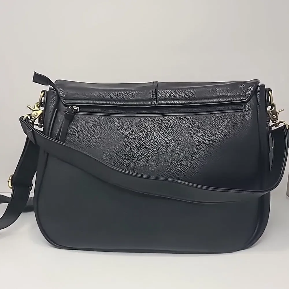 Johansen Tote Betsy Style Camera Bag DSLR Black Faux Leather LARGE - EUC